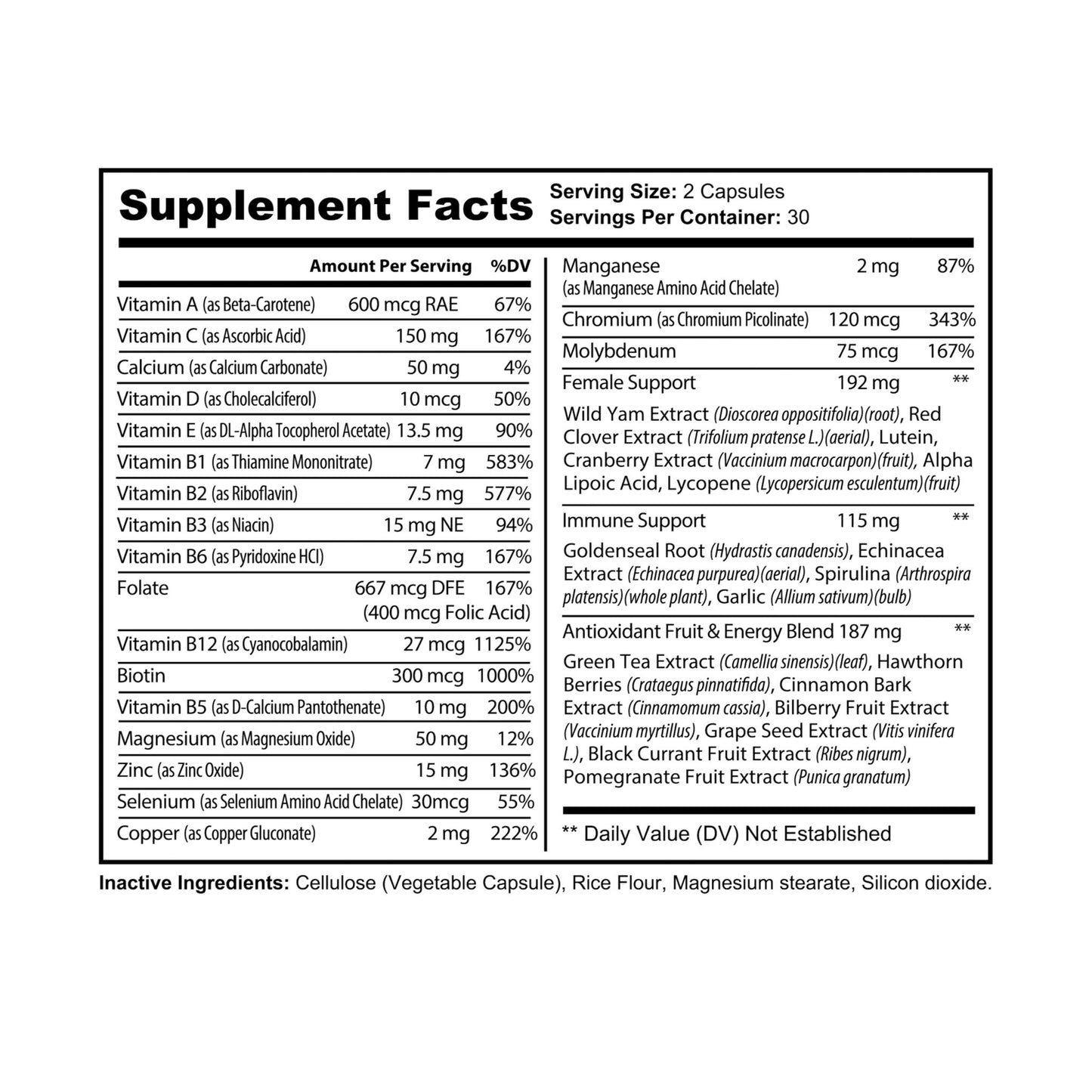 Multivitamin for Women – Energy, Hair, Antioxidants & Daily Wellness Support