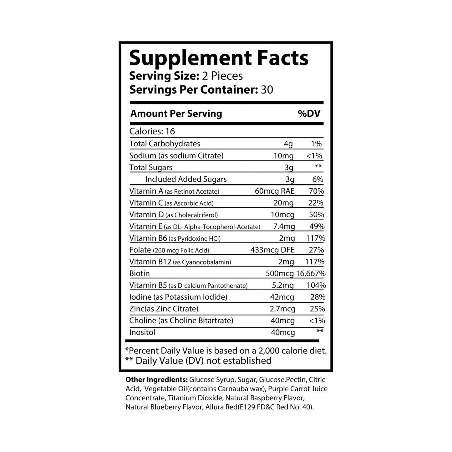 Rich Hair Vitamin Gummies – Biotin, Zinc & Essential Nutrients for Strong, Healthy Hair